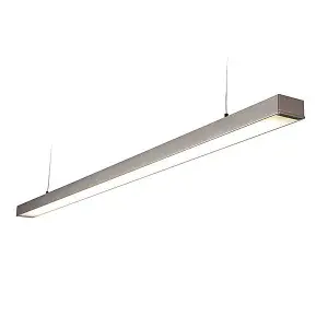 Luminosa Borde Integrated LED Linear Baton Pendant Bar Silver, Opal