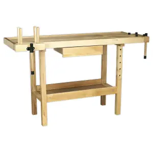 Sealey Woodworking Bench Oak With a Varnished Finish Tool Drawer 1.52mtr AP1520