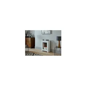 Adam Monet Fireplace Suite in Pure White with Electric Fire, 23 Inch