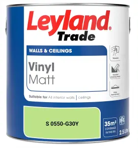 Leyland Trade Vinyl Matt Walls & Ceilings Emulsion Paint (S 0550-G30Y) 2.5L