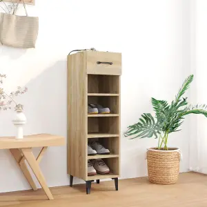 Berkfield Shoe Cabinet Sonoma Oak 30x35x105 cm Engineered Wood