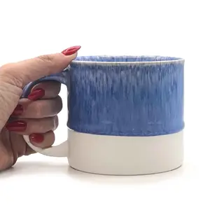 Scandi Home Set of 2 480ml Terra Fusion Cobalt Reactive Glazed Ceramic Mugs