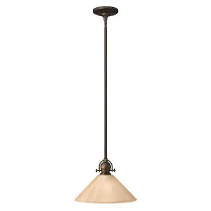 Elstead Mayflower 1 Light Dome Ceiling Mini Pendant Olde Bronze, E27