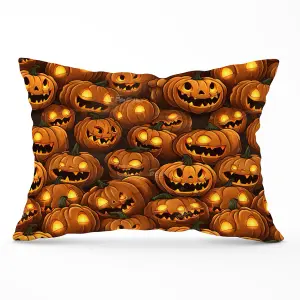 Grinning Lanterns Pumpkins With Glowing Eyes Cushions 33cm x 48cm