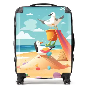 Seagulls On A Beach Holiday Suitcase - Large