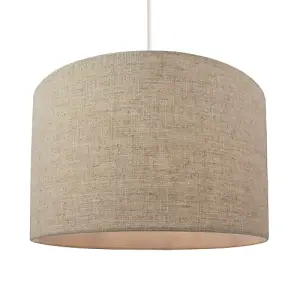 Contemporary and Stylish Natural Linen 14 Lamp Shade in Oatmeal - 35cm Diameter