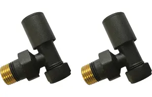 Aquarius Graph Angled Anthracite Radiator Valves AQGR0222