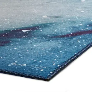 Optical 3D Navy Luxurious Modern Abstract Rug For Living Room Bedroom & Dining Room-120cm X 170cm