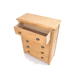 Lugo 5 Drawer Chest of Drawers Brass Cup Handle