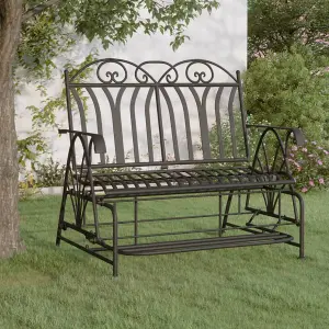 Berkfield 2-Seater Glider Bench 114 cm Black Steel