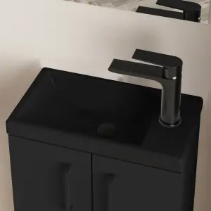 Mino 400mm Matt Black Wall Hung Cloakroom Vanity