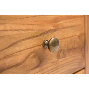 Trivento 5 Drawer Narrow Chest of Drawers Brass Knob