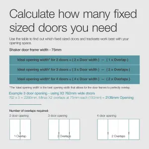 Shaker With 3 mirror doors Stone grey 3 door Sliding Wardrobe Door kit (H)2260mm (W)2592mm