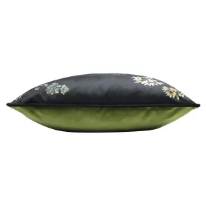 Evans Lichfield Midnight Garden Floral Rectangular Feather Rich Cushion