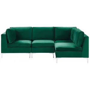 Corner Sofa EVJA Green Velvet Left Hand