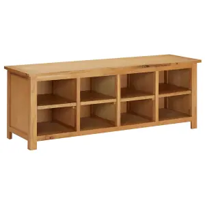 Berkfield Shoe Rack 114x37x45 cm Solid Oak Wood