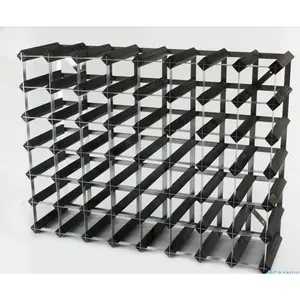 Liddle 56 Bottle Wine Rack Black Stained / Galvanised Steel