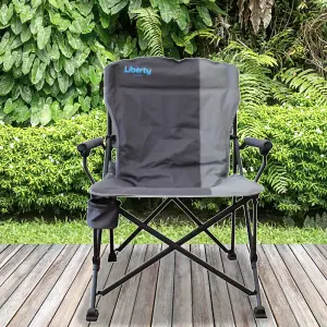 Liberty Leisure Heavy Duty 110kg Outdoor Folding Camping Chair Grey