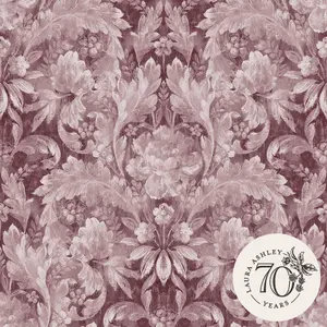 Laura Ashley Faded Glamour Apolline Pale Blackberry Smooth Wallpaper