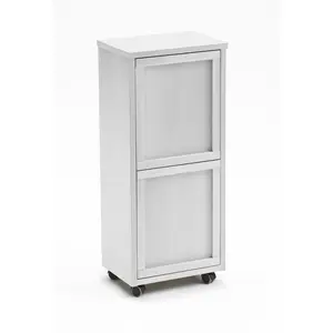 Millwright Solid Wood Manual Lift Recycling Bin - 24L White