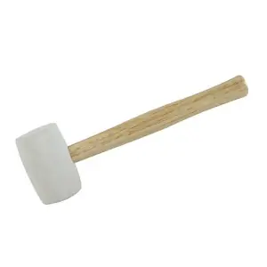 32oz White Rubber Mallet Non Marking Hardwood Shaft Camping Tent Peg