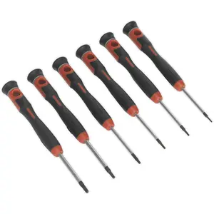 6 Pack Precision Mini Screwdriver Set with Spinner Top and Magnetic TRX Star Heads