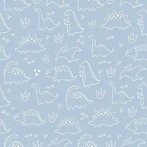 Dinky Dinos Wallpaper In Pale Blue