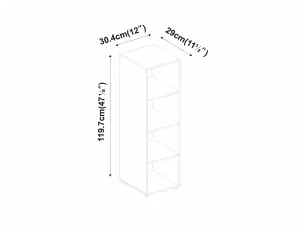 URBNLIVING 120cm Height White 4-Cube Shelving Unit - Tall