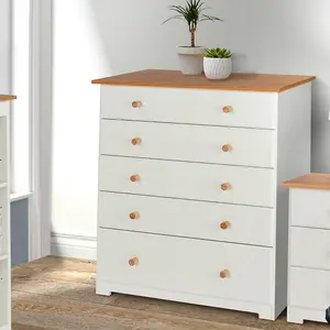 Colorado 5 drawer chest, soft white