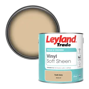 Leyland Trade Vinyl Soft Sheen Walls & Ceilings Emulsion Paint York Ivory (PPG15-07) - 2.5L