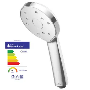 Methven Satinjet Shower Head Handset Chrome Finish Twin-Jet Technology  Increased Money & Water Saving Performance 60% Less Water