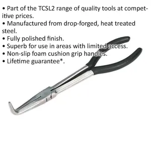 275mm Precision Angled Needle Nose Pliers - Durable Drop Forged Steel Construction