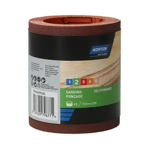 Norton 80 grit Brown Sanding roll (L)5m (W)115mm