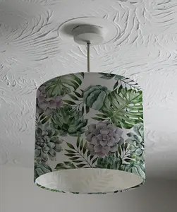 Watercolor pattern with Tropical Plants (Ceiling & Lamp Shade) / 45cm x 26cm / Ceiling Shade