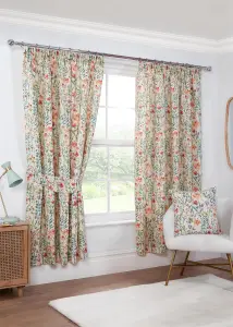 Pencil Pleat Curtains Amaryllis by ILIV Interior Textiles Taped Top Curtains Cream 46x54"