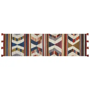 Wool Kilim Runner Rug 80 x 300 cm Multicolour MRGASHAT