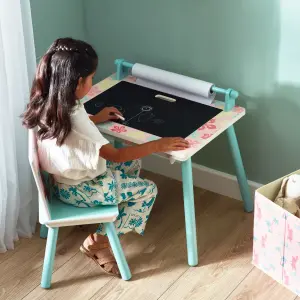 Disney Moana Kids Table and Chair Set - Activity Table for Toddlers with Lift-Up Tabletop, Chalkboard and Nylon Storage Space