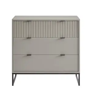 Melody Maison Large 3 Drawer Chest of Drawers - Hesley Taupe Stone Range