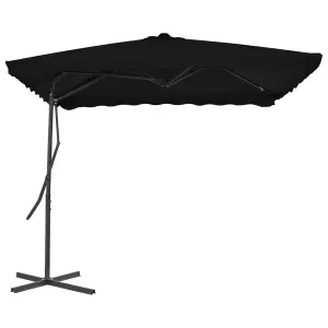 Berkfield Outdoor Parasol with Steel Pole Black 250x250x230 cm