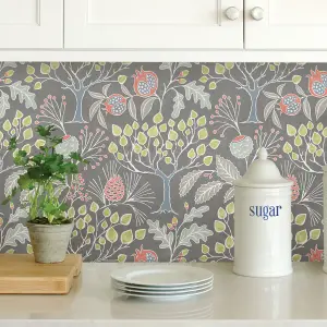 NuWallpaper NU3039 Groovy Garden Peel & Stick Wallpaper, Grey