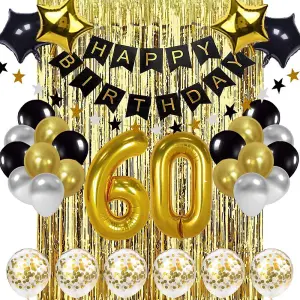 Sensations 60 Today Number Birthday Foil Balloon Gold (One Size)