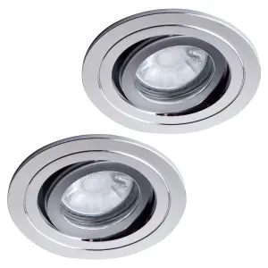 Litecraft 2 Pack Chrome 1 Lamp Modern Bathroom Downlights