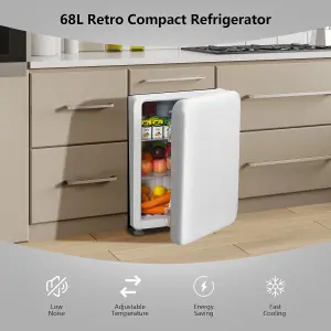 Costway 68L Compact Refrigerator Auto Defrost Reversible Door Mini Fridge Dorm Office