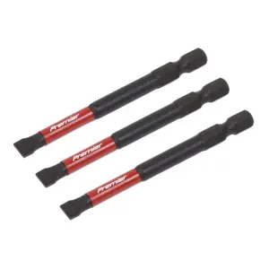 Sealey Slotted 6.5mm Impact Power Tool Bits Forged From S2 Steel 75mm 3pc AK8253