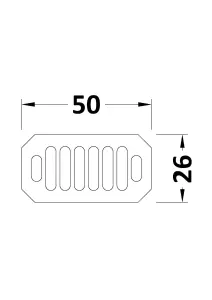 Ceramic Accessories Traditional Grill Overflow Cover - 26mm x 50mm - Chrome