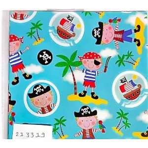 Pirate Gift Wrap Sheets (Pack of 4) Multicoloured (One Size)