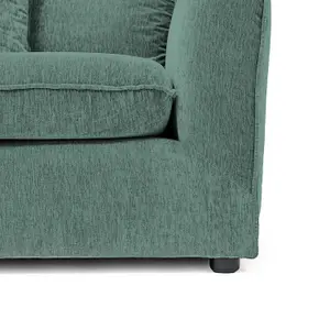 Lucas Water Repellent Velvet Chenille Left Facing Corner Sofa in Jungle Green