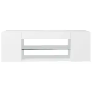 vidaXL TV Cabinet with LED Lights White 90x39x30 cm