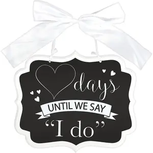 Amscan Countdown To I Do MDF Chalk Board Sign Black/White (One Size)