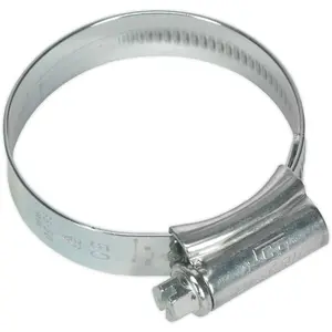 20 PACK Zinc Plated Hose Clip - 35 to 50mm Diameter - External Pressed Threads